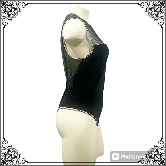VICTORIA'S SECRET Mesh and Velour Sleeveless Bodysuit - Size M / NWOT - Picture 4 of 8